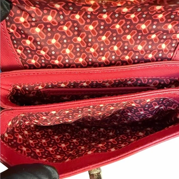 Tory Burch Red Turnlock Crossbody Bag (A768) - Picture 12 of 13